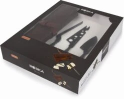 Boska Kaasmessenset Monaco+ Zwart - Met Lederen Hoes -Le Creuset Winkel 307089 Cheese Set Monaco Black verpakking