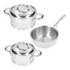 Demeyere 3 Delige Pannenset (Kookpan ø 18 / 20 Cm En Sauspan ø 20 Cm) + Deksels Atlantis 7 - RVS -Le Creuset Winkel 40850 729 0 01