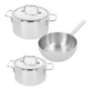 Demeyere 3 Delige Pannenset (Kookpan ø 18 / 20 Cm En Sauspan ø 20 Cm) + Deksels Apollo 7 - RVS -Le Creuset Winkel 40850 730 0 01