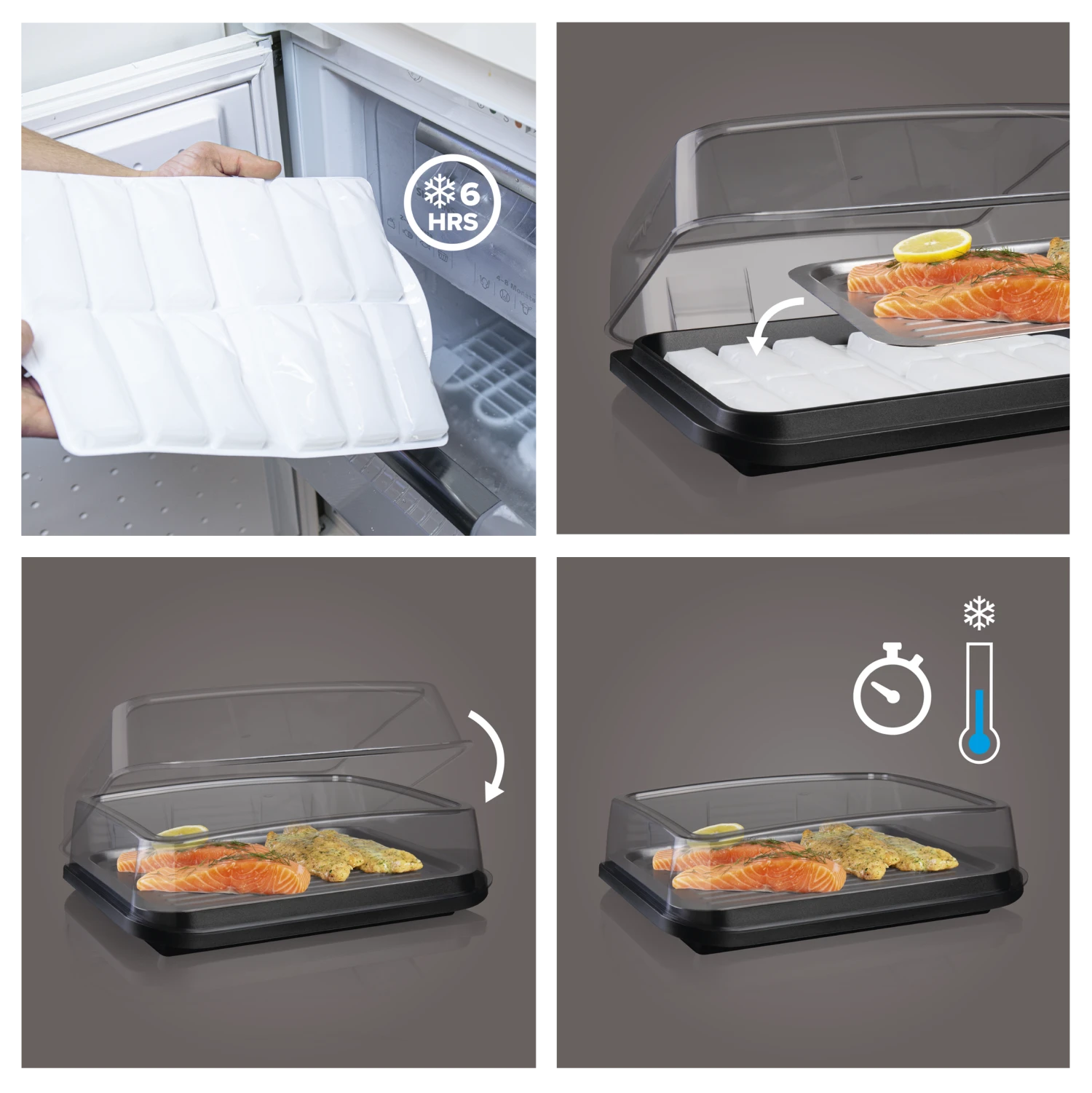 Vacu Vin Koelhoudplaat Active Cool Plate - Zwart 5 Vacu Vin Koelhoudplaat Active Cool Plate - Zwart - Afbeelding 3