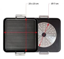 Valira Grillpan Aire Met Handgrepen - 23 X 23 Cm - Standaard Anti-aanbaklaag -Le Creuset Winkel GrillpanMetHandvaten23x23cm.jpg2
