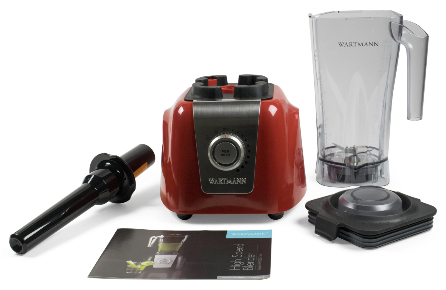 Wartmann Blender - 1250 W - Rood - 2 Liter 4 Wartmann Blender - 1250 W - Rood - 2 Liter - Afbeelding 2