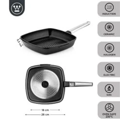 Westinghouse Grillpan Performance - Blissful Black - 28 X 28 Cm - Standaard Anti-aanbaklaag -Le Creuset Winkel WCFP0095G28BK 3