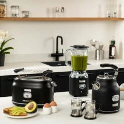 Westinghouse Broodrooster Retro Collections - 2 Sleuven - Liquorice Black - WKTTB857BK 13 Westinghouse Broodrooster Retro Collections - 2 Sleuven - Liquorice Black - WKTTB857BK -Le Creuset Winkel WKTTB857BK Retro 4 Slice Toaster 5