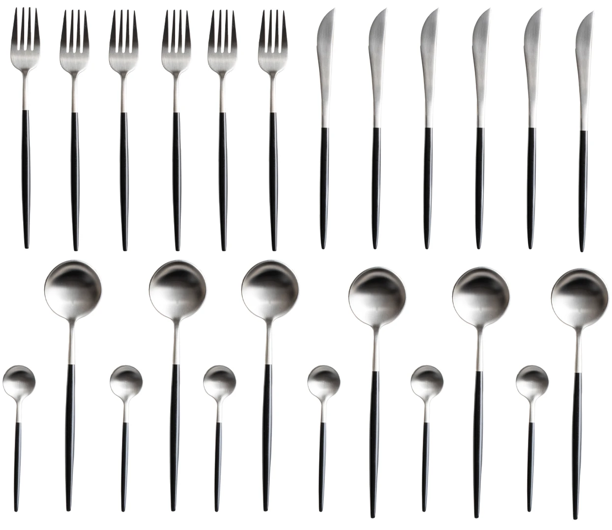 Jay Hill Bestekset - RVS / Zwart - 24 Delig / 6 Personen 3 Jay Hill Bestekset - RVS / Zwart - 24 Delig / 6 Personen