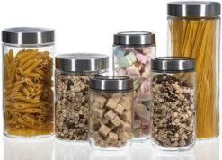 Sareva Voorraadpot - Glas / RVS Deksel - ø 11.5 Cm / 2.2 Liter -Le Creuset Winkel opbergglas set 1 2