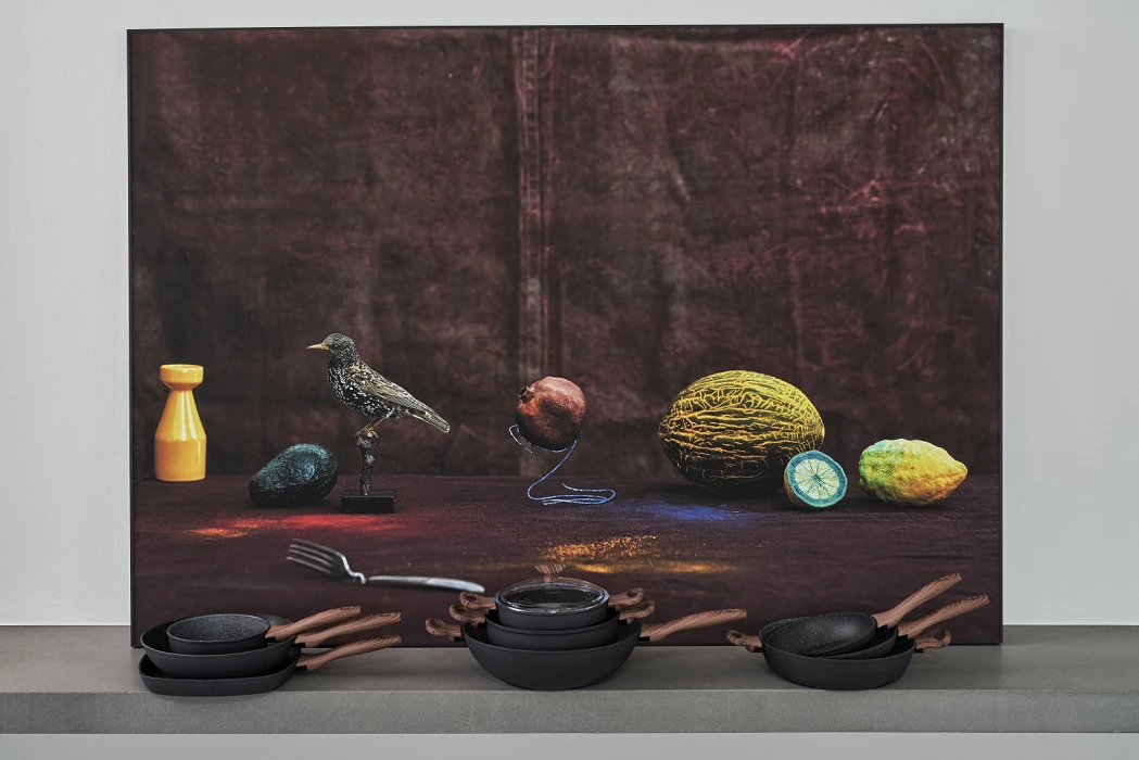 Sambonet Wokpan Rock 'n' Rose - Zwart - ø 32 Cm - Standaard Anti-aanbaklaag 5 Sambonet Wokpan Rock 'n' Rose - Zwart - ø 32 Cm - Standaard Anti-aanbaklaag - Afbeelding 3